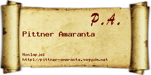 Pittner Amaranta névjegykártya